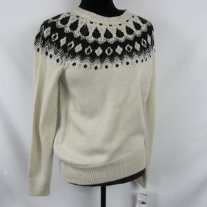 French Connection Womens Vera Embellished Fair Isle Pullover Sweater